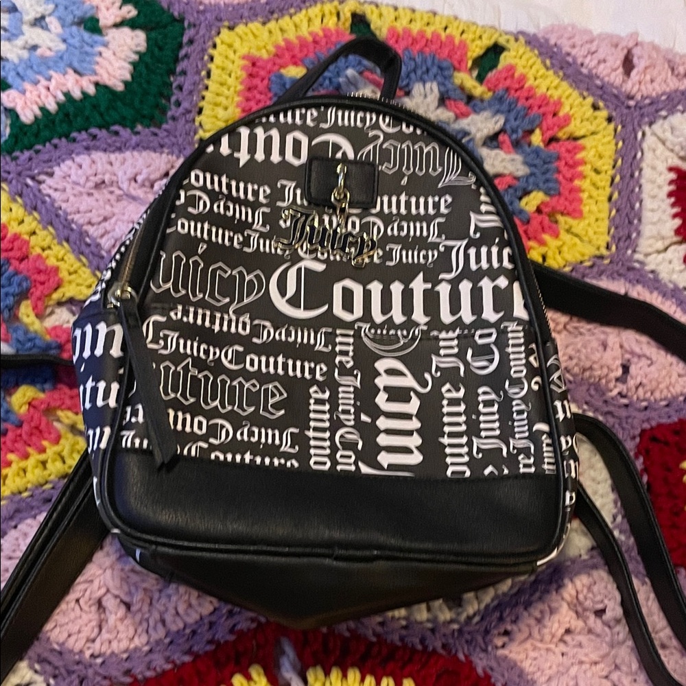 Juicy Couture Black and White Logo Backpack